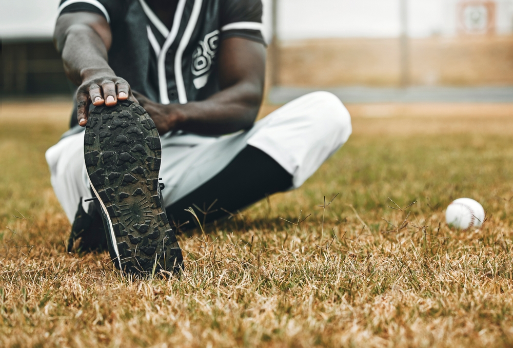 Baseball Player Stretching