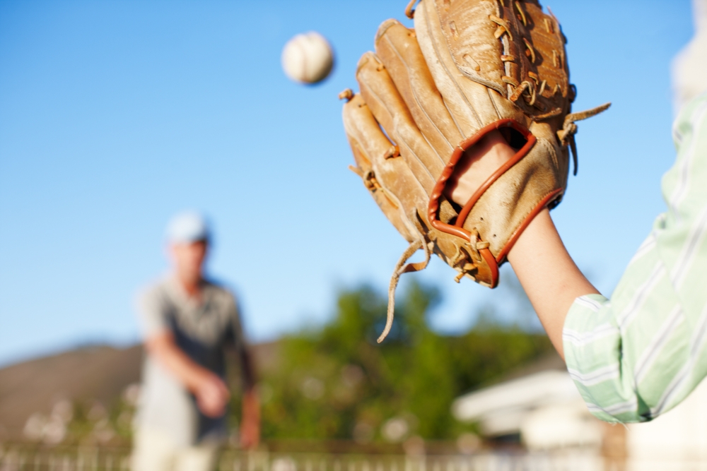 Father & Son Playing Catch