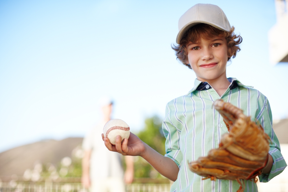 Youth Baseball Player With Glove